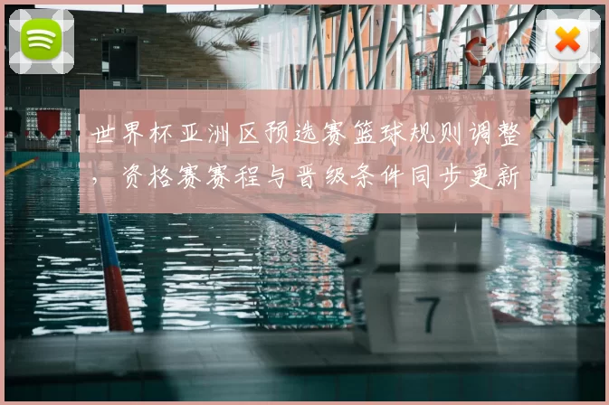 世界杯亚洲区预选赛篮球规则调整，资格赛赛程与晋级条件同步更新