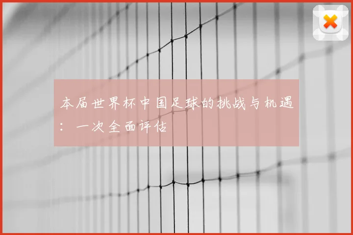 本届世界杯中国足球的挑战与机遇:一次全面评估